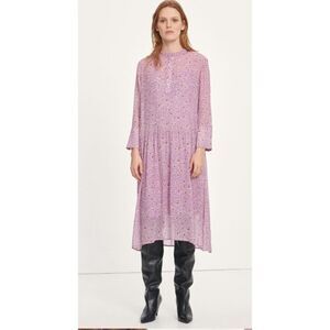 SAMSOE SAMSOE Elm Floral Shirt Dress in Wisteria Purple Sz. XS